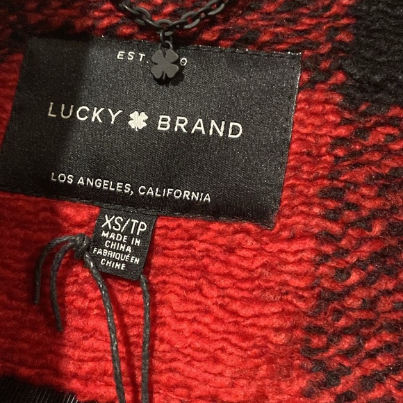 New with tag Lucky Brand Buffalo Plaid red black jacket coat - Picture 7 of 13